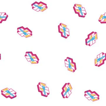 Multi-level parking isometric icon seamless pattern Stock Illustration