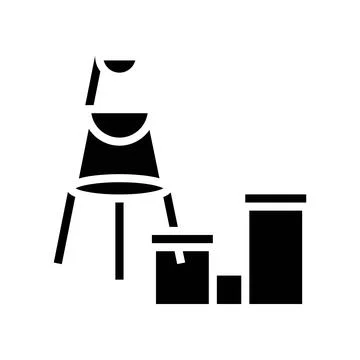 Multi level pot for house plant glyph icon vector illustration 스톡 일러스트