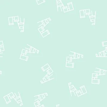 Multi level pot for house plant line seamless pattern Stock Illustration