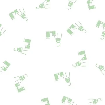 Multi level pot for house plant glyph seamless pattern Stock Illustration