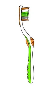Multi level toothbrush for daily hygiene of the oral cavity. Product personal Illustrazione stock