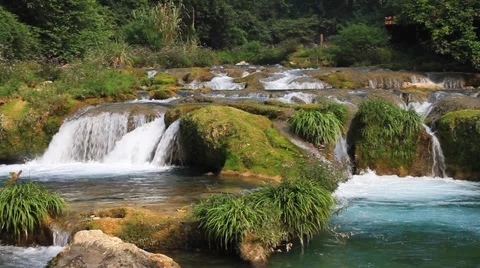 Multi-level waterfalls Stock Footage 32169399