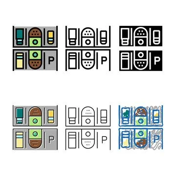 Multi-location management services color variety icon vector Stock Illustration