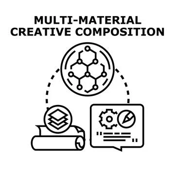 Multi material creative composition process for innovative design Illustrazione stock