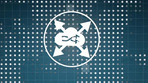 Multi-media cloud computing icons on blue Stock Footage 112897910