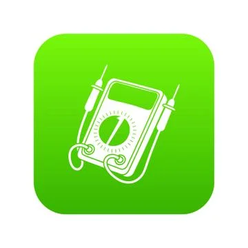 Multi meter icon green vector Stock Illustration
