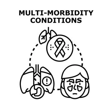 Multi morbidity conditions concept vector illustration Stock Illustration