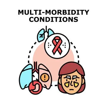 Multi morbidity conditions concept vector illustration Stock Illustration