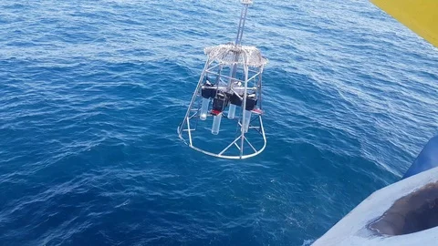 Multi (Multiple) corers sampler oceanography Stock Footage 124528548