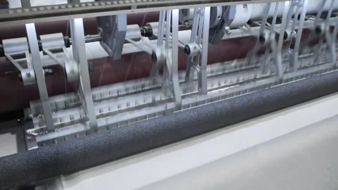 Multi-Needle Quilting Machine Close-Up Stock-Footage 240757141