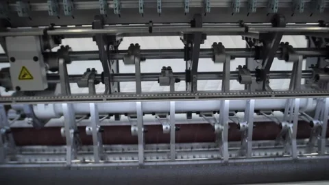 Multi-Needle Quilting Machine Close-Up Stock Footage 240757619