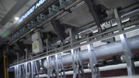 Multi-Needle Quilting Machine Close-Up Stock Footage 240757631