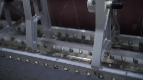 Multi-Needle Quilting Machine Close-Up Stock Footage 240757641