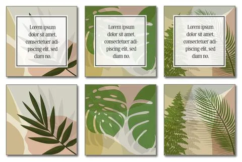 Multi-page botanical layout template 스톡 일러스트