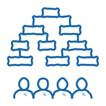 Multi-pass algorithm doodle icon hand drawn illustration Stock Illustration