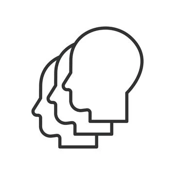 Multi personality, icon in line design. Multi personality, dissociative identity 스톡 일러스트