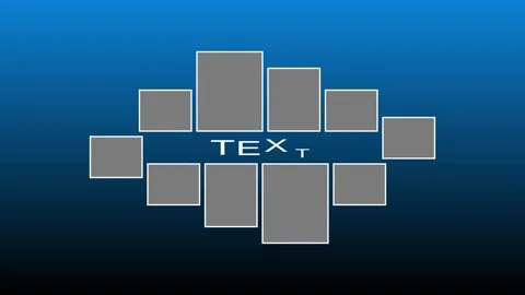 Multi photo collage frame layout with center text placeholder on blue gradient. Stock-Footage 343760397