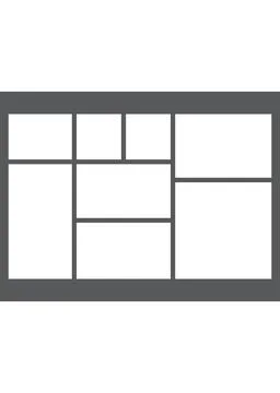 Multi Photo Collage Frame Layout Template Stock Illustration