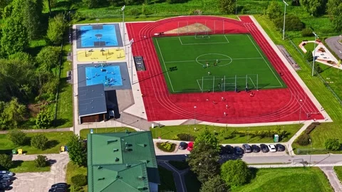 Multi pitch sporting outdoor activities recreational facilities Stock Footage 337691693