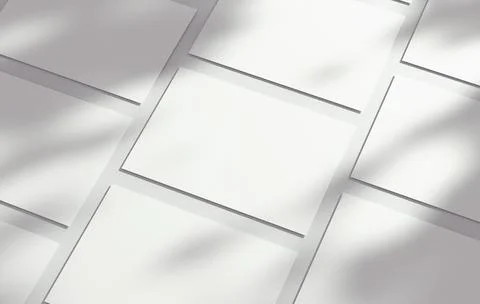 Multi postcards mockup blank paper double sided template with shadow on a tex 写真素材