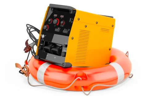 Multi-process welder machine with lifebelt, 3D rendering Stock Illustration