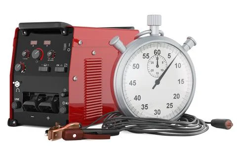 Multi process welder machine with stopwatch, 3D rendering Stock Illustration
