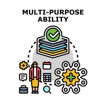 Multi purpose ability concept presenting diverse professional skills イラスト素材