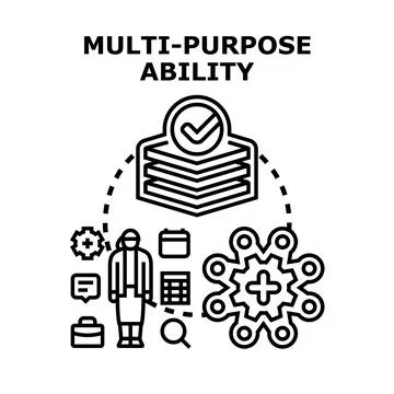 Multi purpose ability concept presenting diverse professional skills Stock Illustration