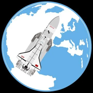 Multi-purpose aerospace system Buran Stock Illustration