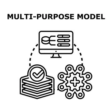 Multi purpose model concept developing software applications Stock Illustration