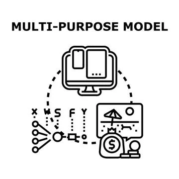 Multi purpose model concept generating diverse solutions and revenue イラスト素材