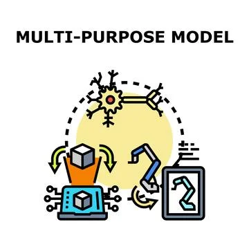 Multi purpose model delivering artificial intelligence solutions Stock Illustration
