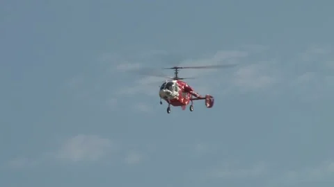 Multi-purpose Russian helicopter Ka-226 performs climb. Demonstration flight Stock-Footage 219809506