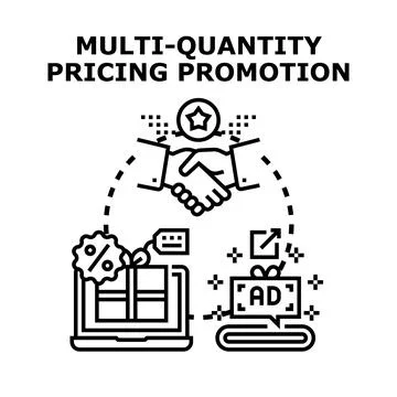 Multi quantity pricing promotion vector concept Stock Illustration