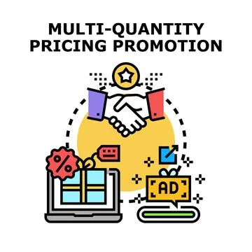 Multi quantity pricing promotion vector concept Stock Illustration