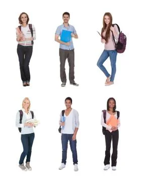Multi racial of group of students Stock Photos