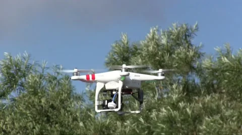 Multi-Rotor Drone Phantom 2 Flying in the sky close up Stock-Footage 55775072