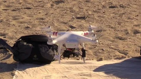 Multi-Rotor Drone Phantom 2 Flying in the sky close up Stock Footage 71624536