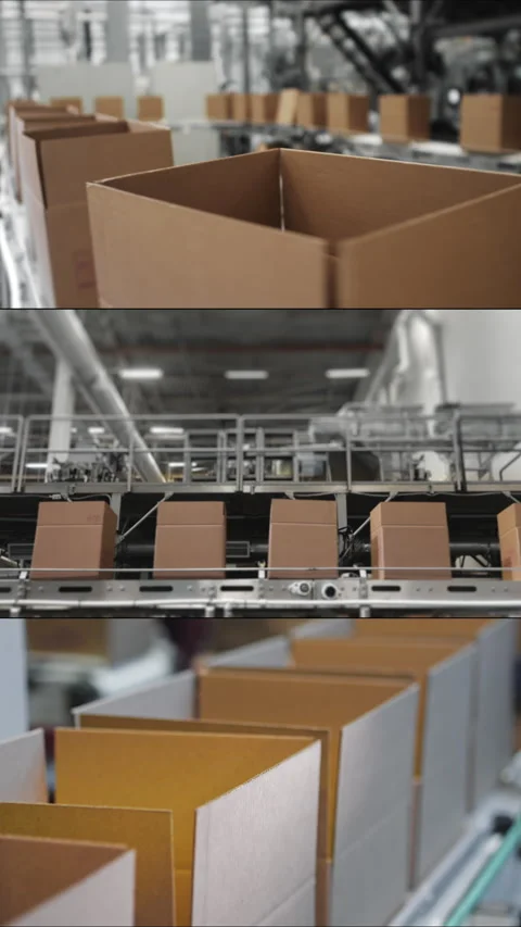 Multi Screen Collage of automated production conveyor line. Stock Footage 306575609