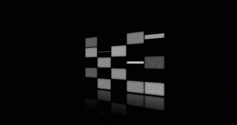 Multi screen display with chroma key green screen, on black background Видео 131537951