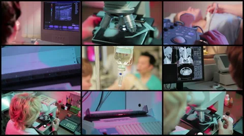 Multi Screen medicine 4k Video stock 53362692