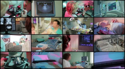 Multi Screen medicine 4k Stock Footage 53362785