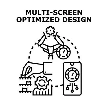 Multi screen optimized design for digital devices Stock Illustration