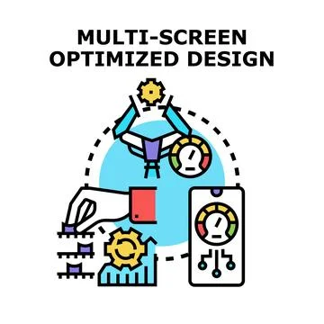 Multi screen optimized design for digital devices Stock Illustration