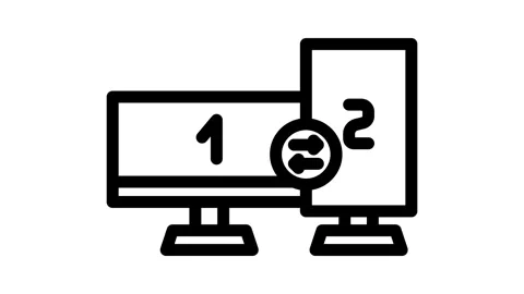 Multi screen streaming setup gaming pc line icon animation Stock Footage 326748852