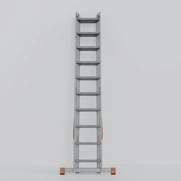 Multi section extension ladder isolated on white background Stock Illustration