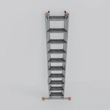 Multi section extension ladder isolated on white background Stock Illustration
