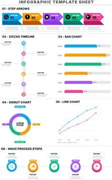 Multi Section Infographic Sheet Vector Template for Comprehensive Reports Stock Illustration