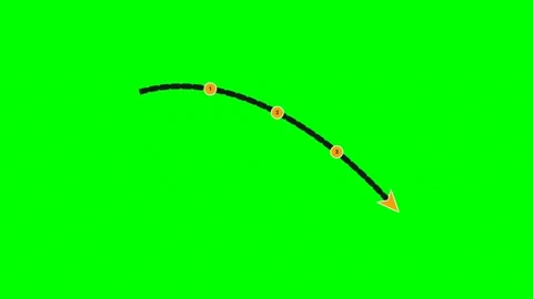 Multi segment milestone arrow bottom ribbon swash green screen Stock Footage 344648128