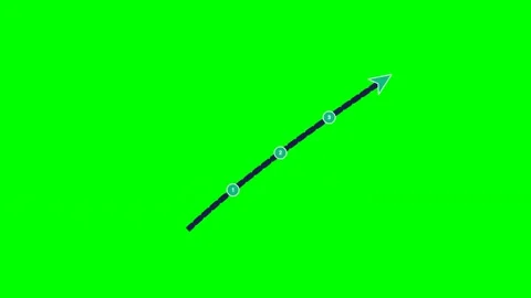 Multi segment milestone arrow bottom right pulse green screen Stock Footage 344648460